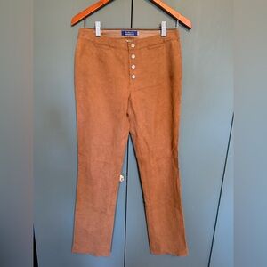 Vintage Burberry Blue Label brown camel nubuck  leather pants size 38